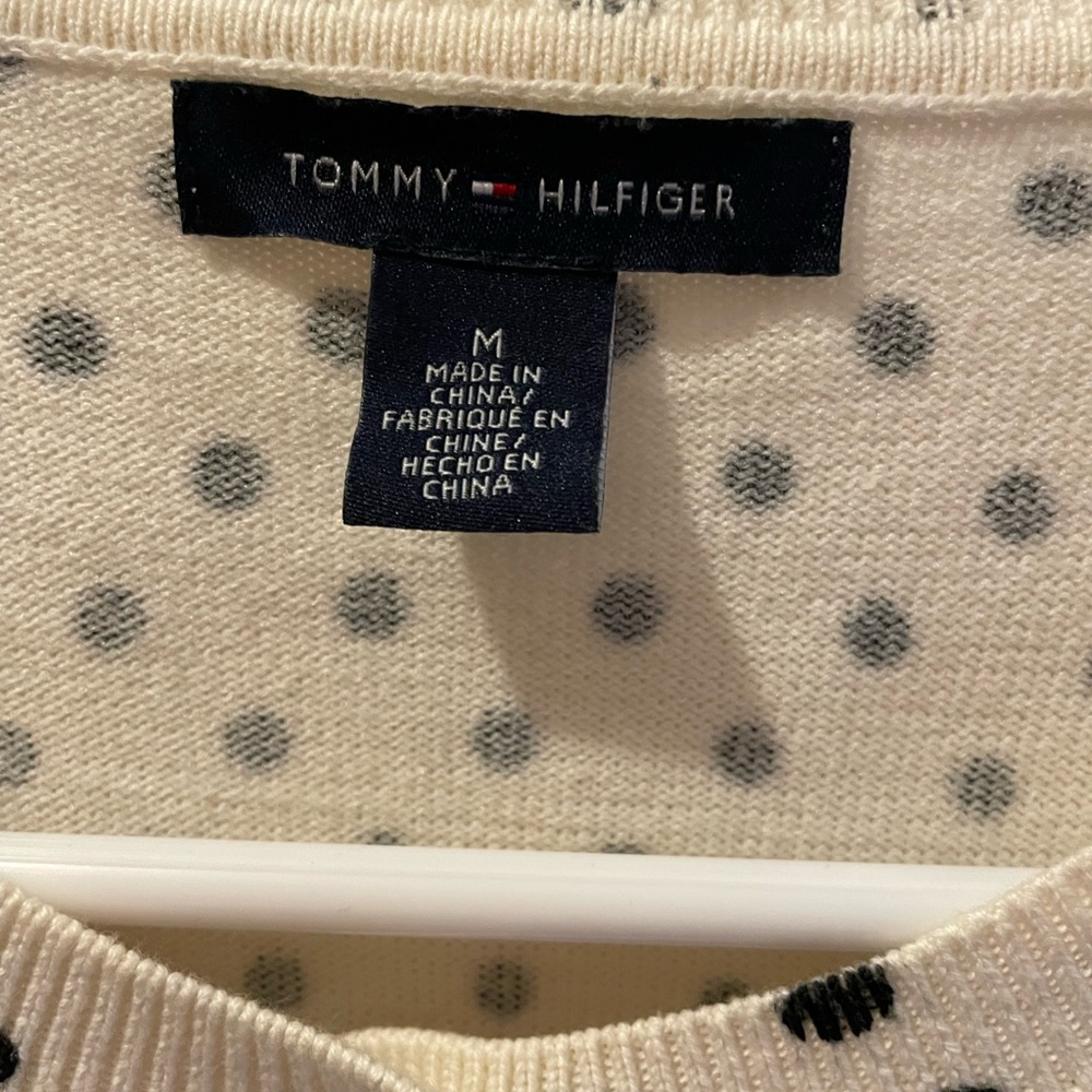 Tommy Hilfiger Cream and Black Polka Dot Cardigan - Picture 3 of 3